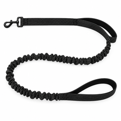 Luvly Jubbly bungee dog lead in black on a white background