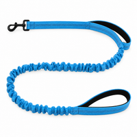 Luvly Jubbly bungee dog lead in blue on a white background