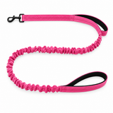 Luvly Jubbly bungee dog lead in rose pink on a white background