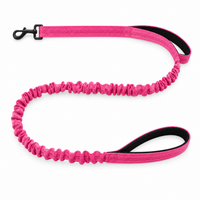 Luvly Jubbly bungee dog lead in rose pink on a white background