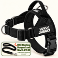 Luvly Jubbly black harness with free matching bungee lead worth £19.99