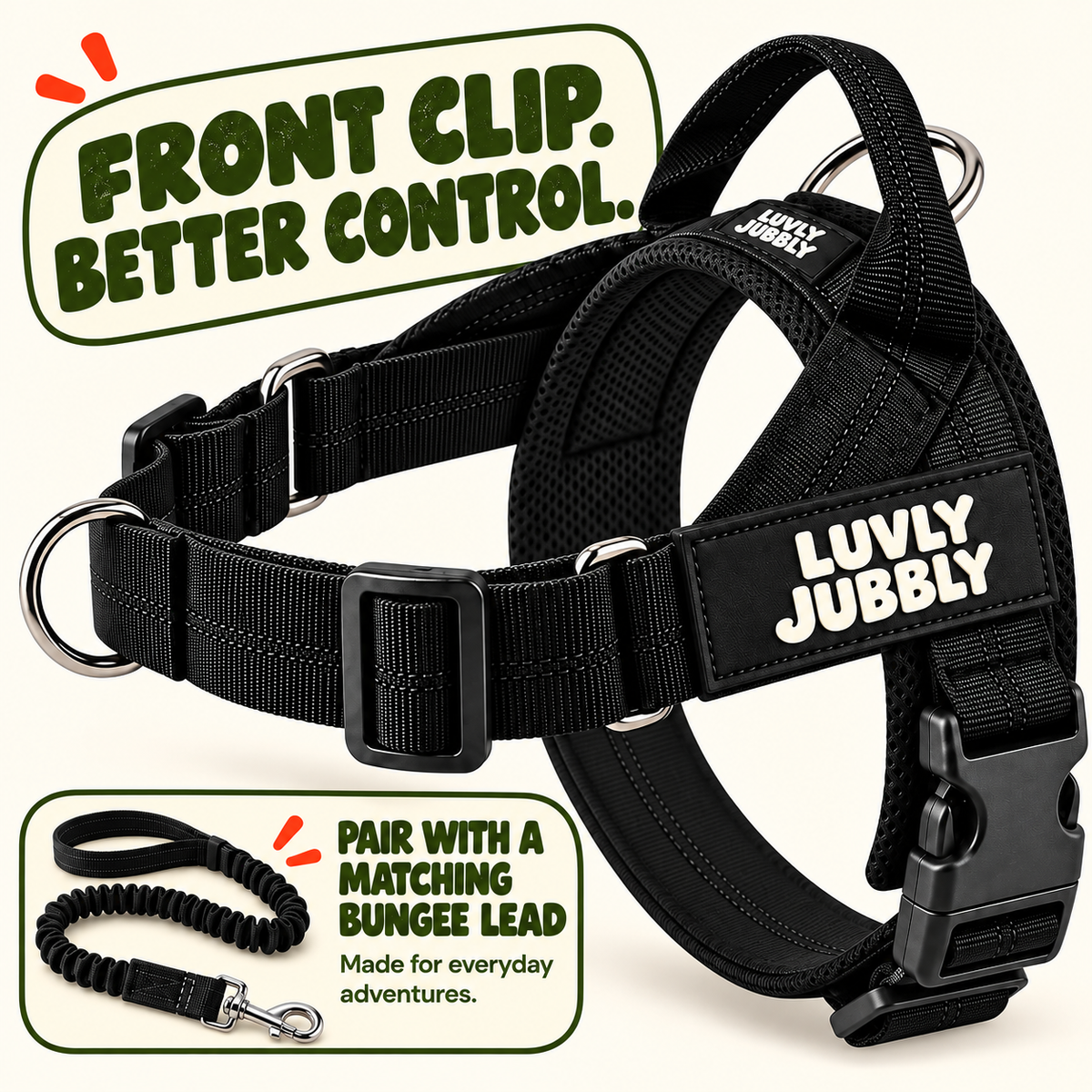 Luvly Jubbly — Front clip harness for relaxed walks