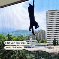 Placeholder: reinforced green cat net on balcony