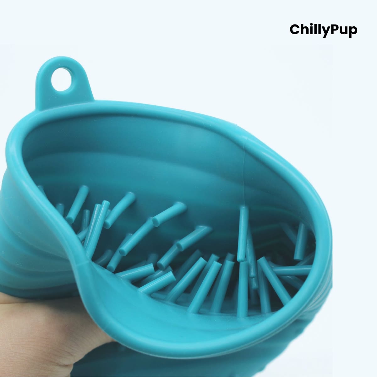 Placeholder: teal silicone paw cleaner cup with soft bristles (ChillyPup image)