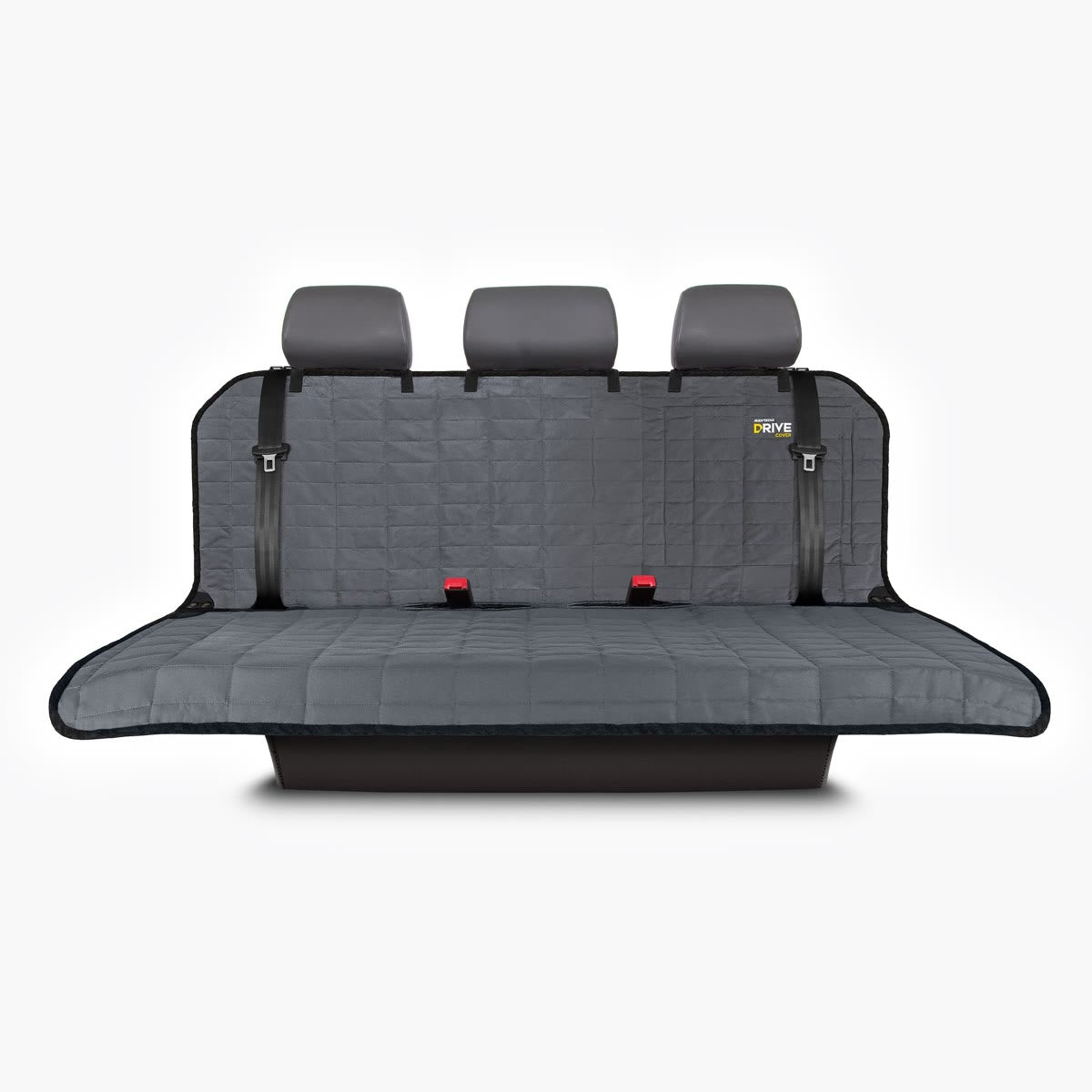 Placeholder: rear bench dog seat cover with seatbelt access (EzyDog Drive image)